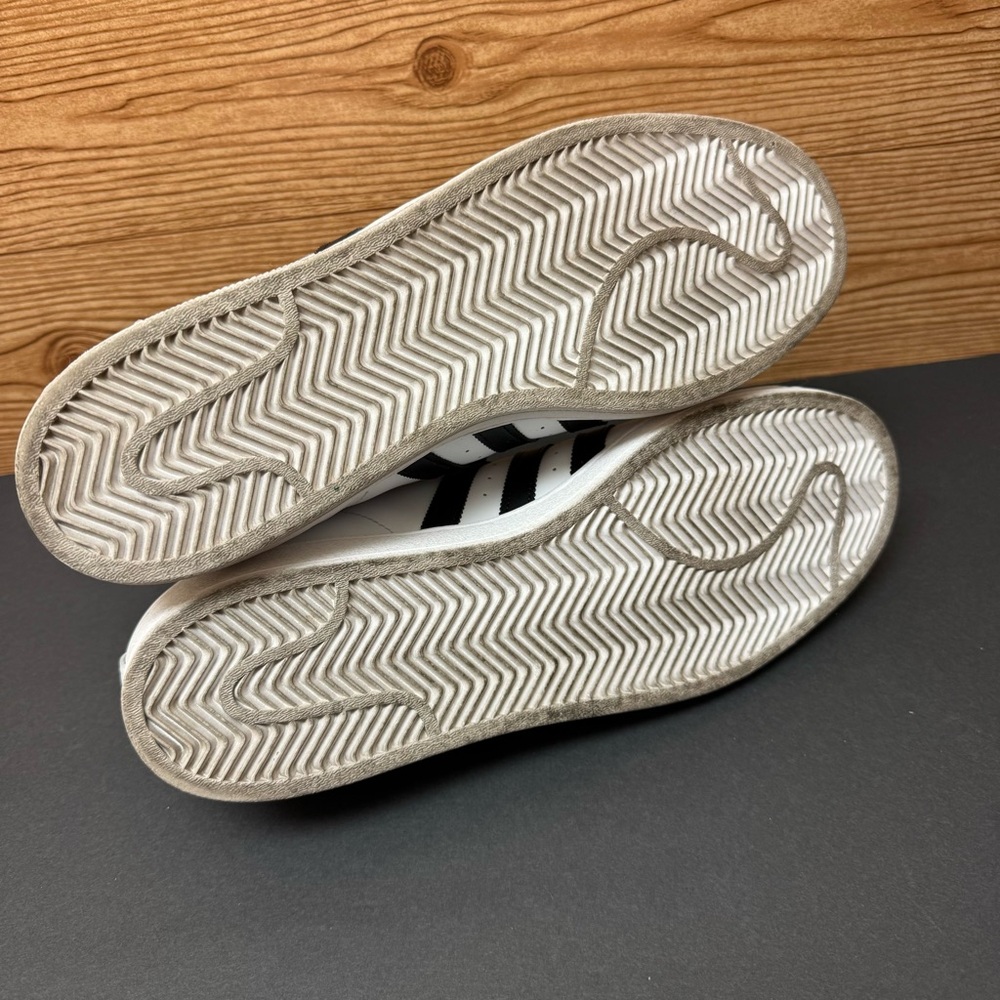 Adidas Superstar Low Top White with Black Stripes Shell Toe Sneakers Mens 12 - Picture 9 of 10